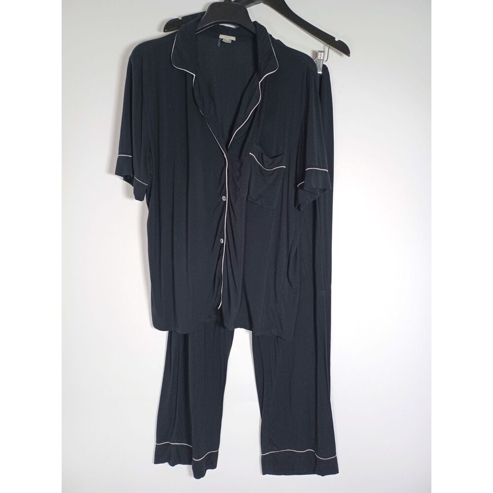 Eberjey Gisele Pajamas *Large Short Sleeve Pants Lounge Luxury Preppy Minimalist